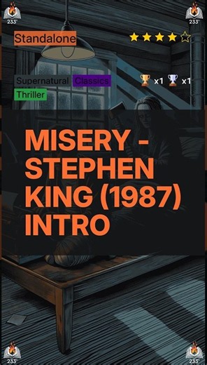 Misery - Stephen King (1987) Intro - 4.23 ⭐️