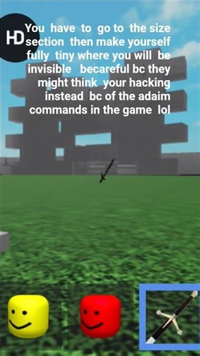 How too make yourself invisible in Change Your Size |Roblox