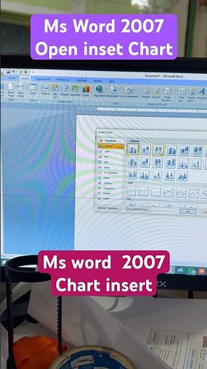 Ms Word 2007 insert Chart !! Ms office word chart open in 2007 #msoffice #msoffice2007 #shorts