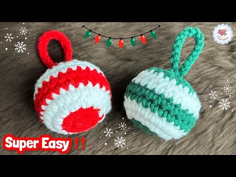 Super Easy ‼️🎄 Crochet Christmas Ball Ornament / Crochet Tutorial