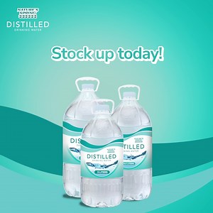 A bottle of water is a necessity every household should have. Thoroughly purified by our 12-step distillation process, every bottle of Nature’s Spring Distilled Drinking Water is filled with clean, quality water free of impurities. Stock up on Nature’s Spring Distilled Drinking Water through our Nature’s Spring app today! | Nature's Spring Distilled Water