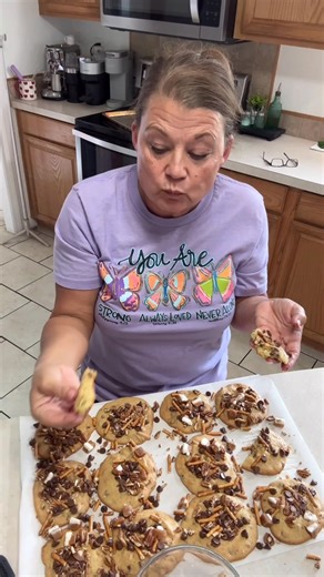 Taste Testing my Easy Kitchen Sink Cookies 🍪 Share & comment YUM to save recipe 👇 | The Lazy K Kitchen