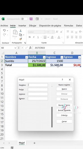 Control de gastos dinámico en Excel en un minuto