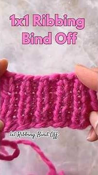 Knitting Video Tutorial - How to Bind Off 1x1 Ribbing. #knitting #shorts