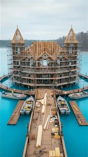 I Built a House in the Middle of a Lake 🌊 | Amazing Floating Home