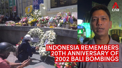 5.8K views · 77 reactions | Indonesia marked the 20th anniversary of the deadly 2002 Bali bombings on Wednesday with survivors and victims' families from around the world gathering together to mourn. CNA's Nivell Rayda with the report from in front of the memorial. https://cna.asia/3STVlid | CNA | Facebook