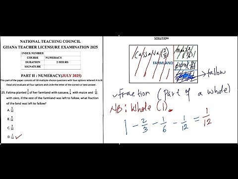 GTLE NUMERACY 2025( JULY) PAST QUESTIONS AND ANSWERS