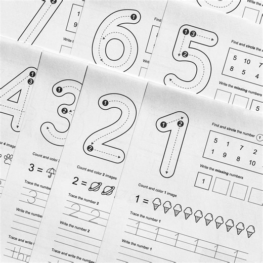 1-20 Number Tracing Worksheet: Homeschool Printable (PDF) - Etsy