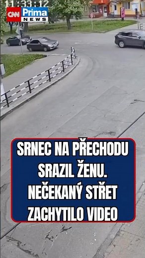 Srnec v plném běhu narazil do ženy přecházející silnici a po střetu okamžitě utekl.