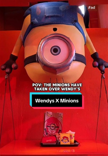 #wendyspartner POV: The Minions have taken over Wendy’s to celebrate their new film “Minions & Monsters” 🍌🎥 Starting June 15th (TODAY) you can visit @Wendy’s to try the limited-time “Minions & Monsters” Meal… and don’t miss the new movie only in theaters on July 1st! #minionsandmonsters #minions