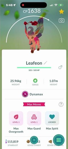 Max Guard Move On Dynamax Leafeon In Pokémon Go