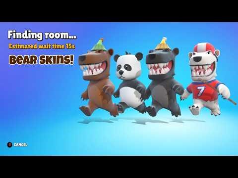 Stumble Guys Bear Skins 4-Player Split Screen Co-Op Xbox Series S Gameplay!