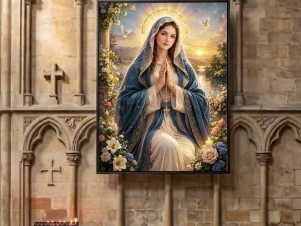 Virgin Mary Prayer Wall Art, Catholic Church Decor, Blessed Mother Canvas Print, Christian Faith Artwork, Spiritual Home Gift - Etsy