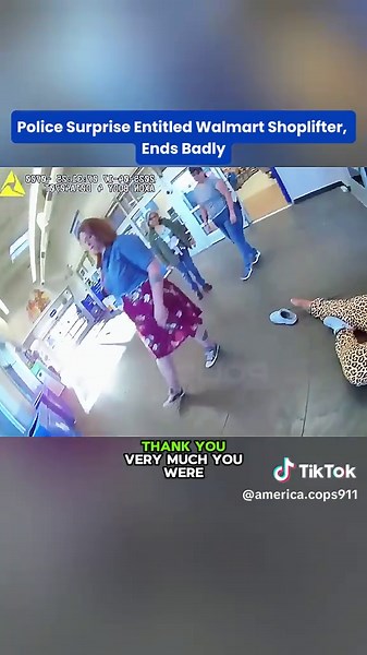 Police Surprise Entitled Walmart Shoplifter, Ends Badly #cops #copsoftiktok