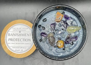 Banishment/protection Intention Candle | Crystal-infused Black Soy Wax | Handmade Ritual Candle for Energy Clearing, Spellwork & Meditation - Etsy
