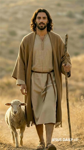 Jesus, the Good Shepherd, knows you by name. Picture Him looking at you, hand outstretched, calling you his own. ❤🐑 | Jesus Daily