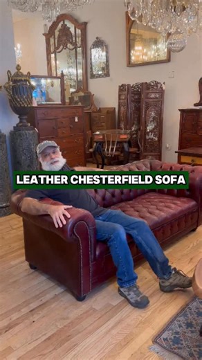 Gorgeous vintage leather Chesterfield sofa in a stunning oxblood color available for sale at our midtown showroom! Incredibly comfortable with all of its original details in great condition. Give us a call or send us a message to purchase! 📍333 W 52 St., New York, New York 🌐ogtstore.com 🚛Shipping available everywhere 📐77 in. L x 32 in. D x 28 in. H (arm height) #oldegoodthings #antiques #antiquestore #antiqueshop #antiquefurniture #interiordesign #architecturalsalvage #english #chesterfield 