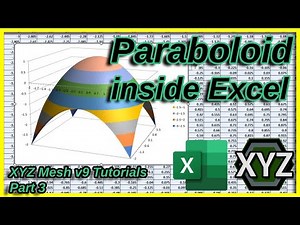 XYZ Mesh v9 Tutorials part 3 - Paraboloid graph inside of Excel using XYZ Mesh