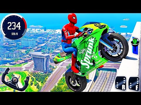 Super Hero Bike Mega Ramp Simulator 3D - Extreme Motocross Dirt Bike Stunt Racing - Android GamePlay