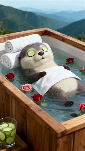 Puff's Soft Snoring is the Cure for a Bad Day 🦦❤️ #cute #otter #baby#shorts