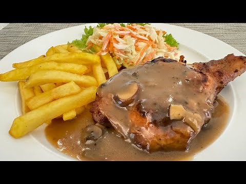 How to make Restaurant Style Chicken Chop at home / Chicken Chop with Mushroom Sauce