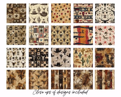 Wild West Textures: Seamless Cowboy Digital Papers (digital Download) - Etsy