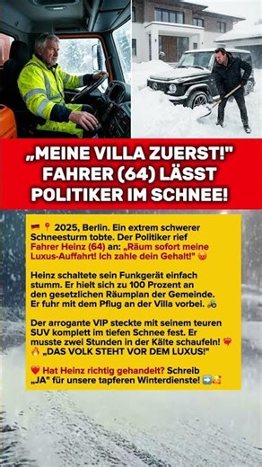 CHEF DROHT OPA (64) – DER SCHNEEPFLUG FÄHRT EINFACH VORBEI!