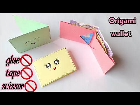 How to make paper wallet without glue/No glue paper wallet/No glue paper craft/Origami wallet