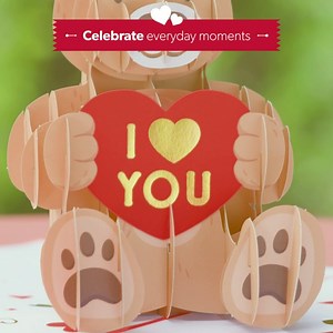 Lovepop Valentine’s Day Love Bear Pop Up Card, 5” x 7” - 3D Valentine Greeting Cards, Pop Up Cards, Romantic Card, Love Cards for Her, Anniversary Card, Cards for Kids