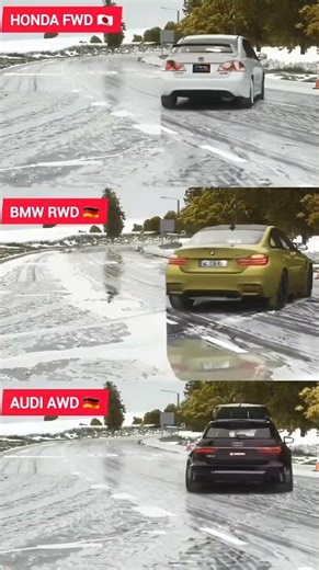 Smarter Test: Honda FWD vs BMW RWD vs Audi AWD