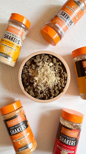 We're going to let you in on a little secret....mealtime doesn't have to be boring! Add a boost of flavor and raw to every bite with Instinct Raw Boost Shakers! Sprinkle this freeze-dried raw powder on top or mix with water for a tasty gravy to boost mealtime excitement. It's picky eater- approved! ✅ For a limited time, save $8 on any Raw Boost Shakers recipe! https://bit.ly/3y5HGj8 | Instinct