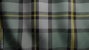 Classic tartan of canadian territory Cape Breton Island. 3d waving fabric texture