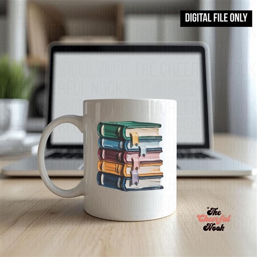 Book Stack PNG Digital Download | Colorful Book Illustration for Teachers, Librarians, Classroom Decor & Educational Projects - Etsy