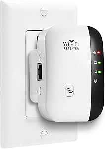 WiFi Range Extender,WiFi Extender Signal Booster,Easy Set-Up,2.4G Network with Integrated Antennas LAN Port,Supports Repeater/AP,Mode and WPS Function