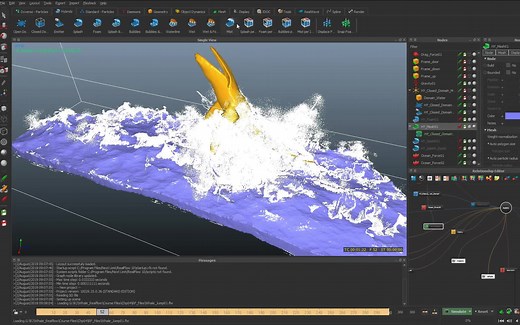 【Realflow水流特效教程 FXPHD – RFL205 – Big Water With RealFlow】讲解Houdini大面积流体水流特效的制作方法