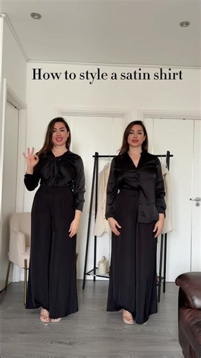 How to style a satin shirt 🤩 do you like it? #shorts