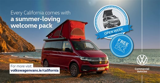 Make the dream a reality by test driving the iconic California 6.1 or the Grand California during our exclusive Open Week, taking place May 22nd – 27th at one of our dedicated Volkswagen California Centres in Dublin, Cork and Sligo. Place your order now and get a complimentary welcome pack for everything you need to wake up under the stars. | Volkswagen Commercial Vehicles Ireland | Facebook