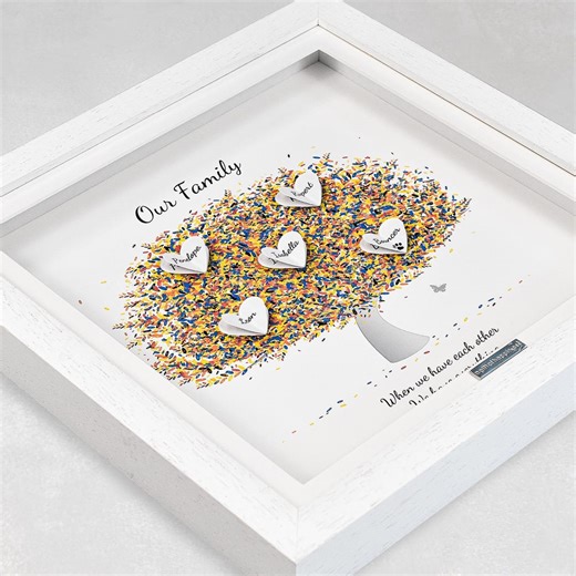 Personalized Family Tree Frame Gift for Mum, Handmade Keepsake, Choose From 6 Colours - Etsy