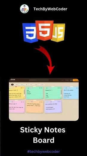 Day 44: How To Build a Sticky Notes Board Using HTML, CSS & JavaScript (For Beginner)