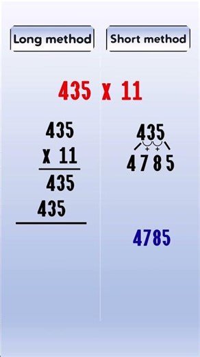 Multiply Like a Pro! 435 × 11 the Easy Way! | Long vs Short Method | Math Pro