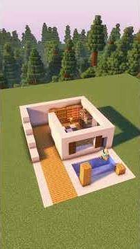 Easy Aesthetic Modern Starter House #minecraftbuilding