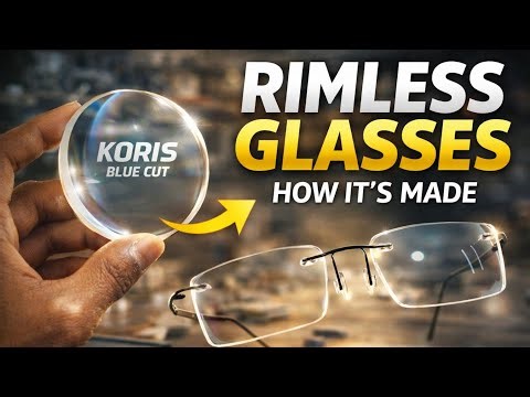 Rimless Glasses Making Process | How Rimless Eyeglasses Are Made in Optical Lab
