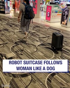 Robot suitcase follows woman like a dog | Bright Side