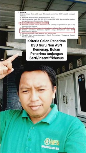 kriteria penerima bsu guru non asn kemenag 2025 #kemenag #bsu #guru