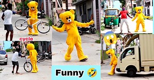 Taking Stranger Cycle 🤣 Funny Teddy Prank 😂 | Mr Crazy