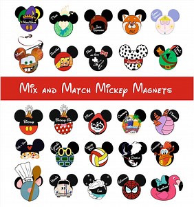 Mickey and Minnie Mix and Match Disney Mickey Ears Custom Magnets for Disney Cruise Door - Professional Grade Magnet Sheeting - per Magnet - Etsy