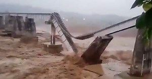 Railway bridge collapses due to heavy rainfall; spine-chilling video from Himachal goes viral