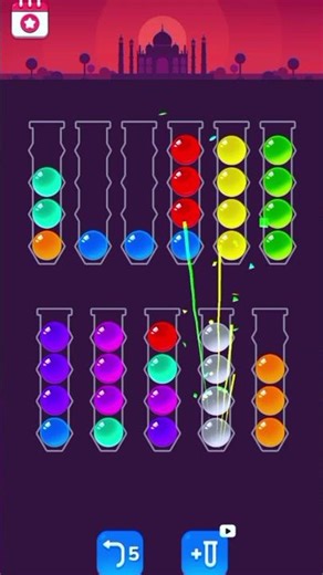 Ball Sort Puzzle Level 59 Complete | Mind Blowing Puzzle 😲 #colourball #gameplay #shorts
