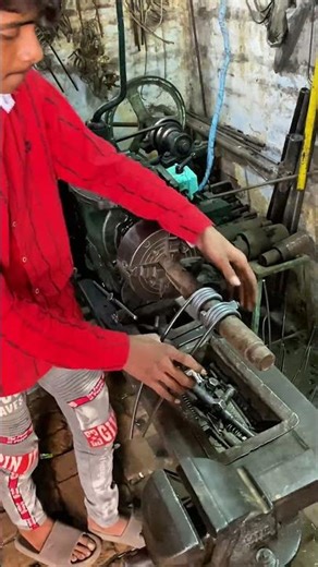 Vintage Lathe 🔄 Super Spring Creation | Satisfying Metal Craft #trendingnow #viral #shortsfeed #diy