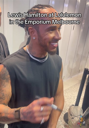 Lewis Hamilton at Lululemon Launch Event